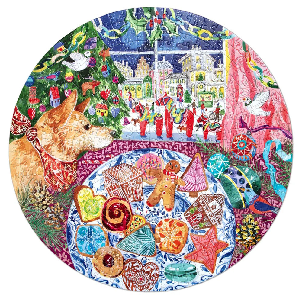 eeBoo 500 Piece Round Puzzle - Christmas Cookies