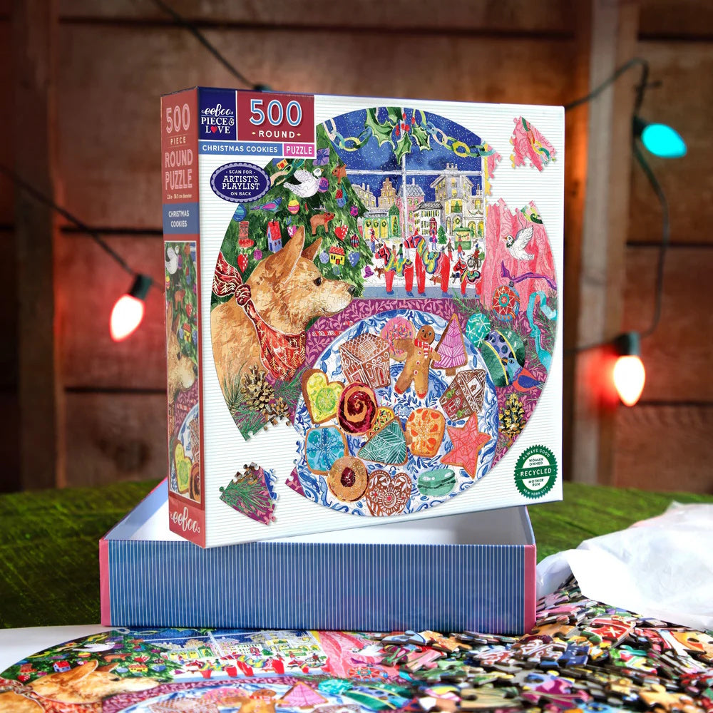 eeBoo 500 Piece Round Puzzle - Christmas Cookies
