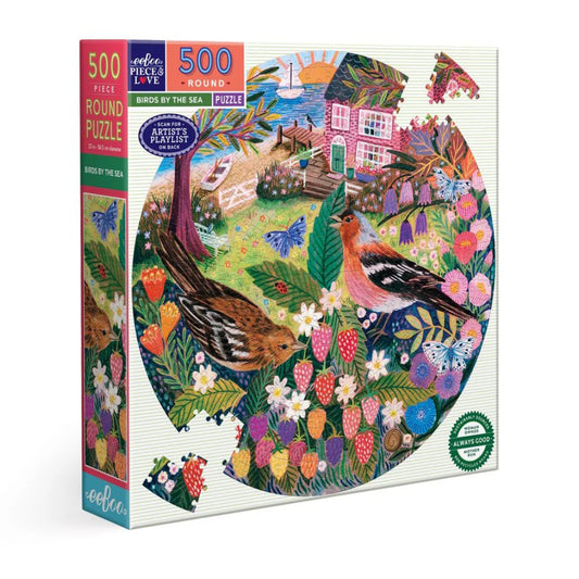 eeBoo 500 Piece Round Puzzle - Birds by the Sea