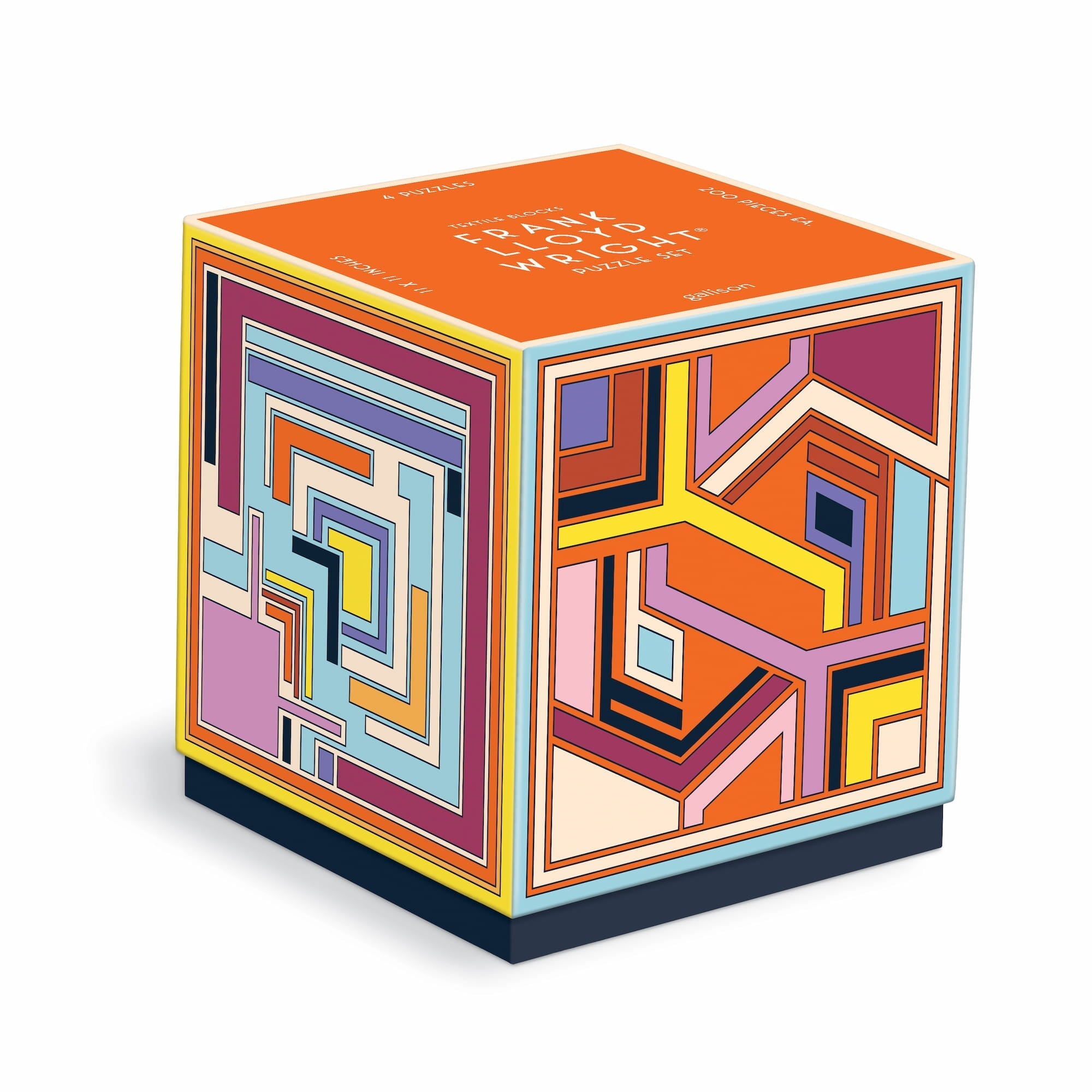 Textile Blocks Modern Frank Lloyd Wright Textile Blocks Set of 4 Puzzles – The Jigstore