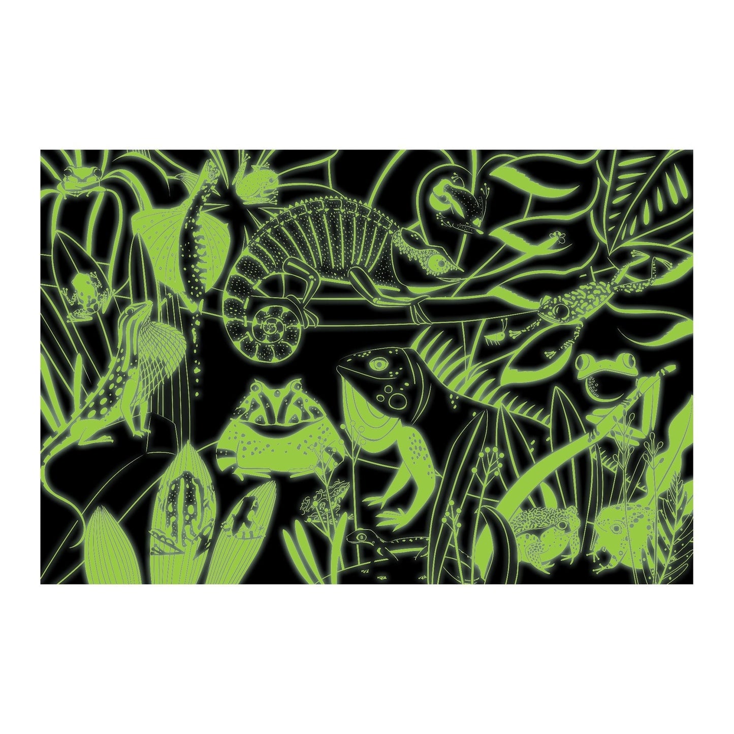 Frogs & Lizards 100 Piece Glow in the Dark Puzzle