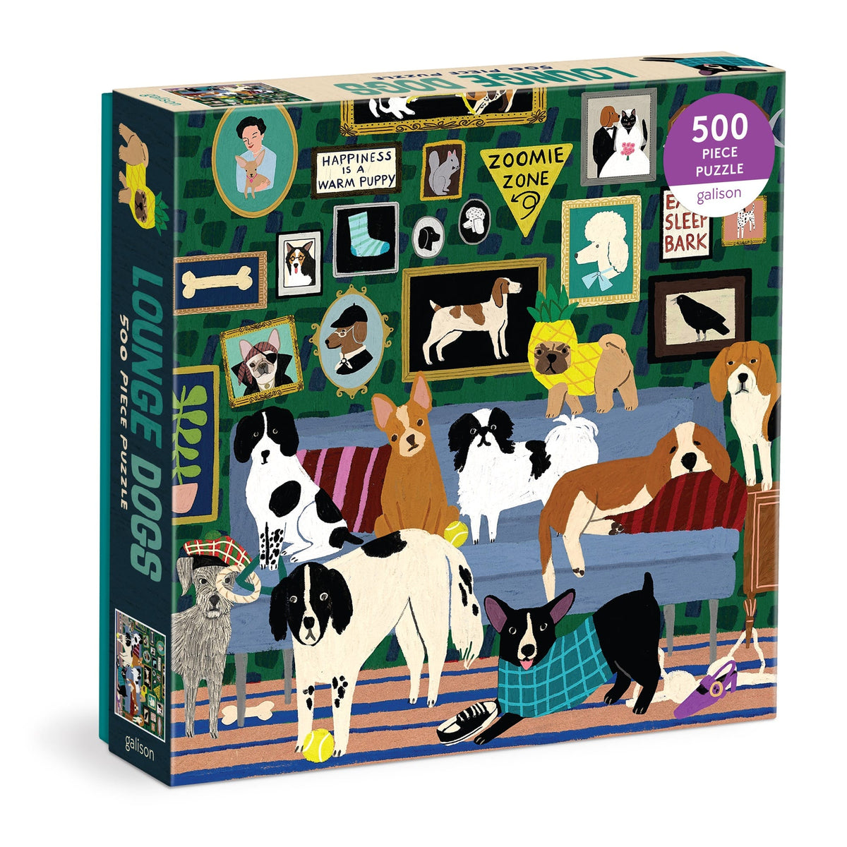 Galison 500 Piece Puzzle - Lounge Dogs