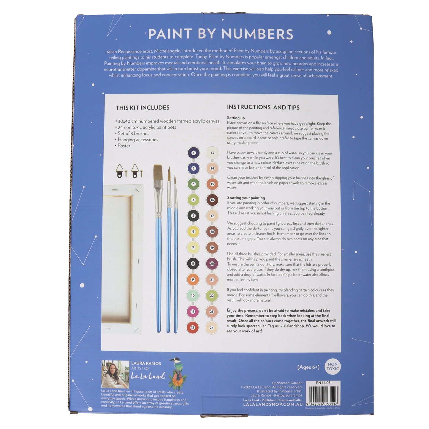 La La Land Enchanted Garden Paint By Numbers Kit