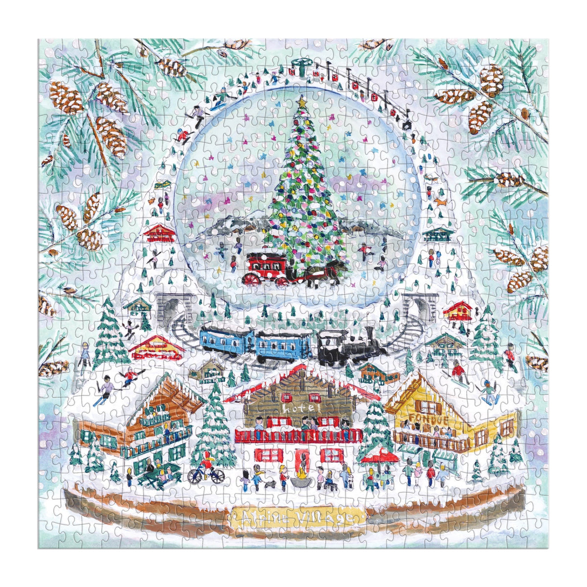 Galison 500 Piece Puzzle - Alpine Village Snow Globe