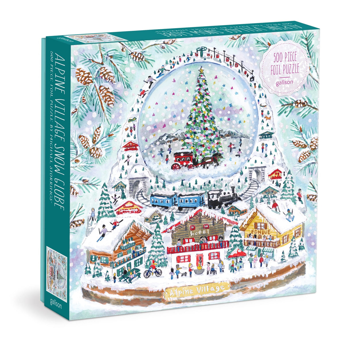 Galison 500 Piece Puzzle - Alpine Village Snow Globe