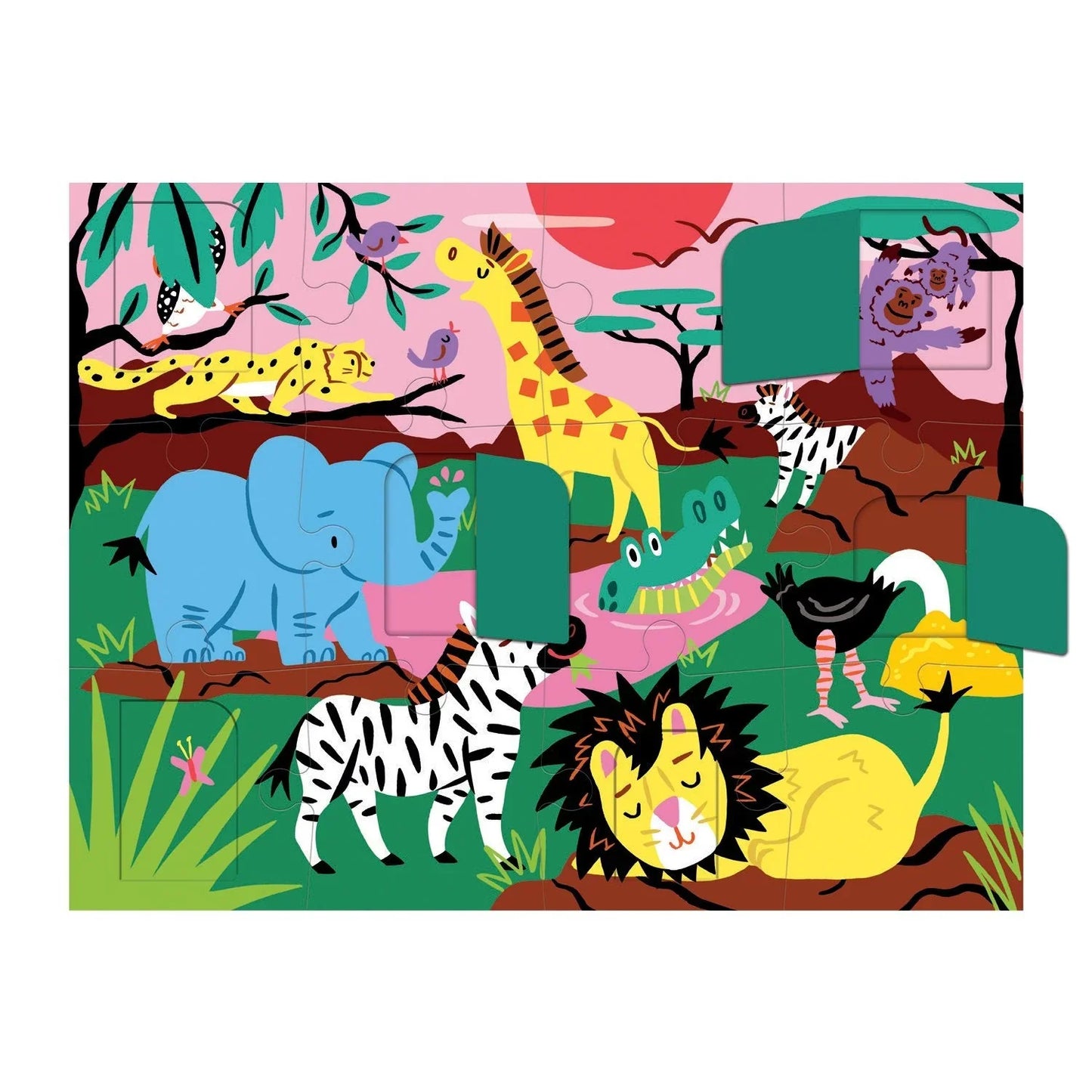 Mudpuppy On Safari Lift-the-Flap Puzzle