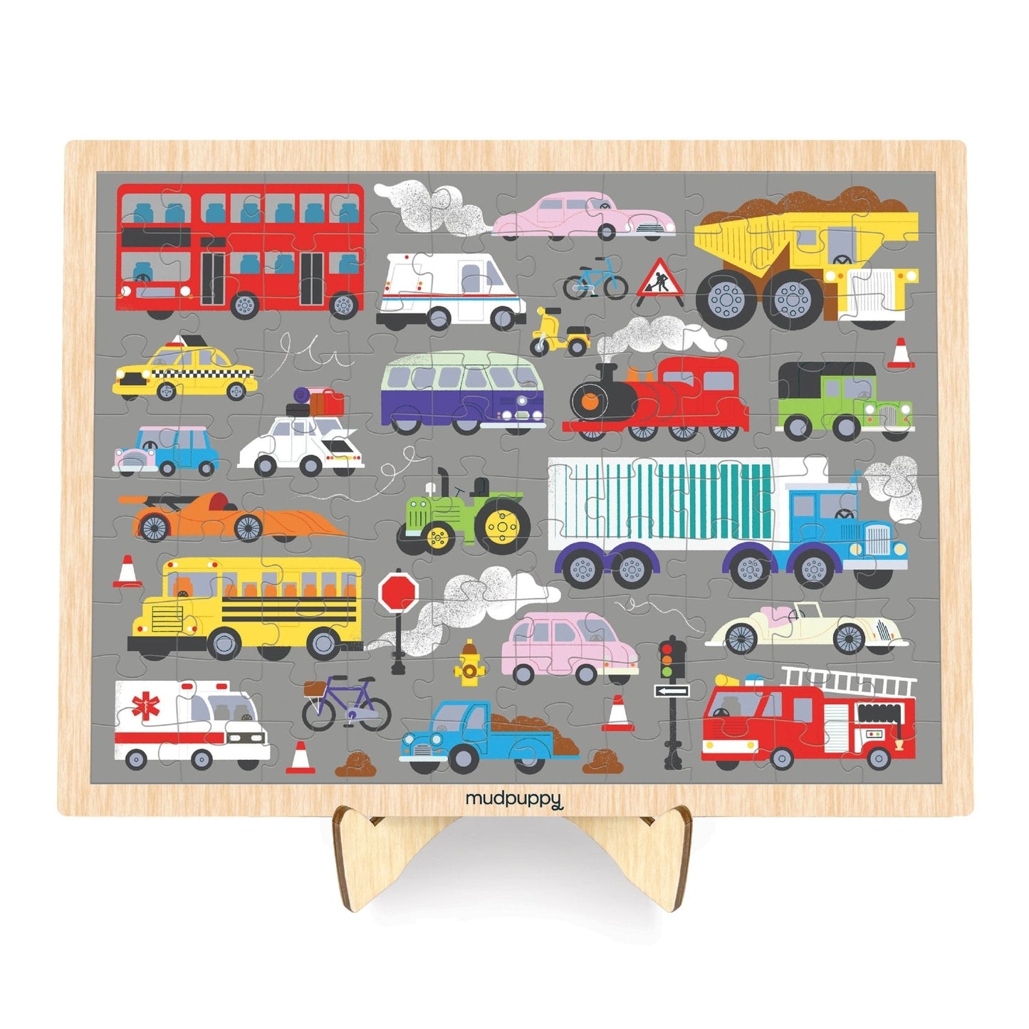 On the Move 100 Piece Wooden Puzzle with Display