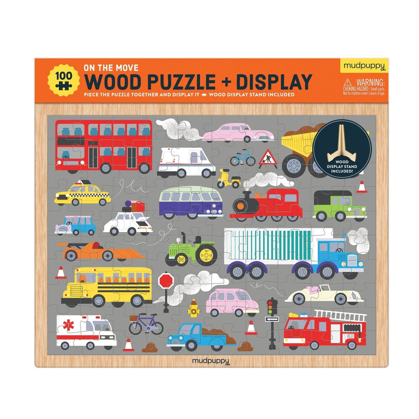 On the Move 100 Piece Wooden Puzzle with Display