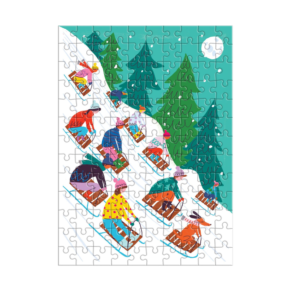 Galison Winter Sledding 130 Piece Puzzle Ornament