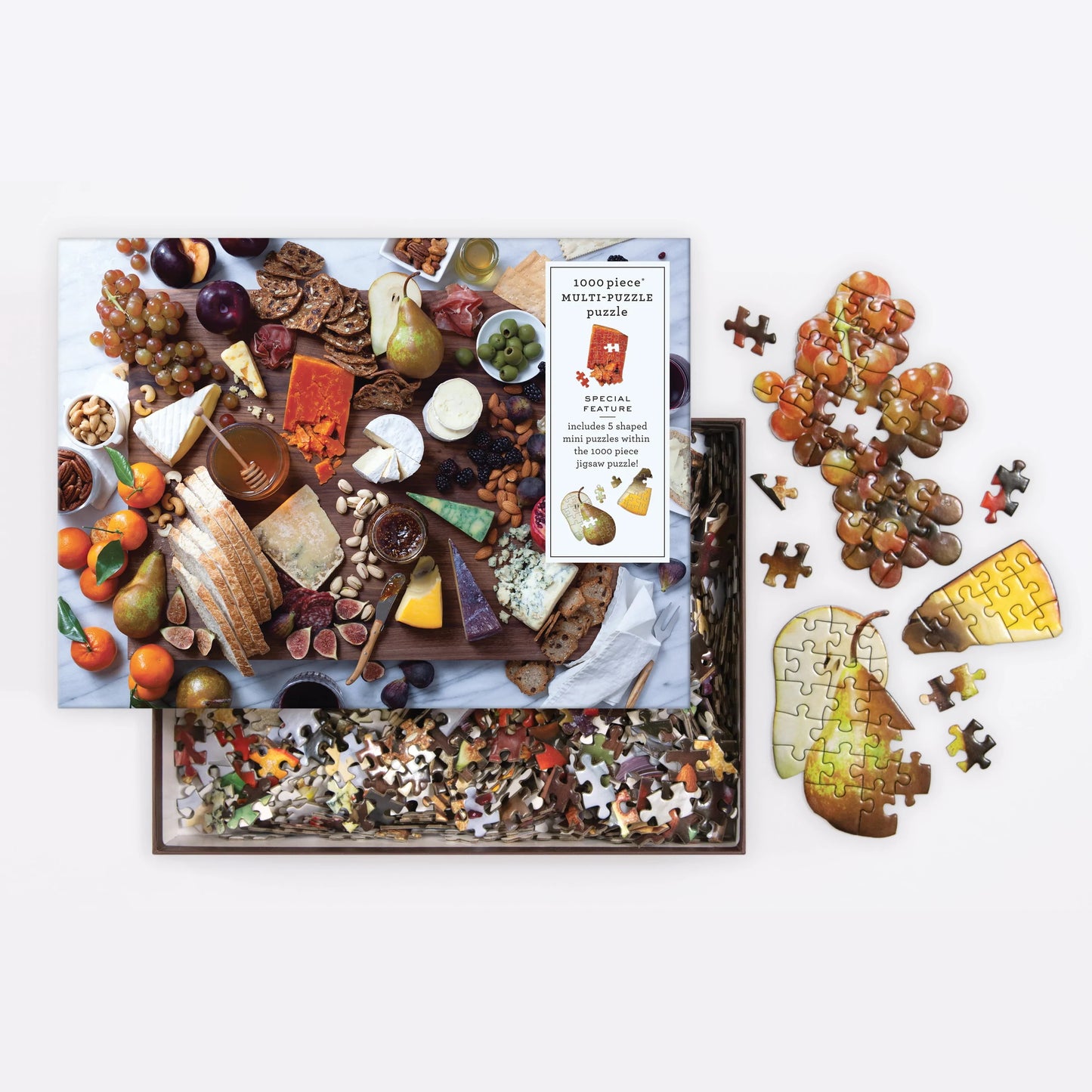 Art of the Cheeseboard 1000 Piece Multi-Puzzle Jigsaw Puzzle