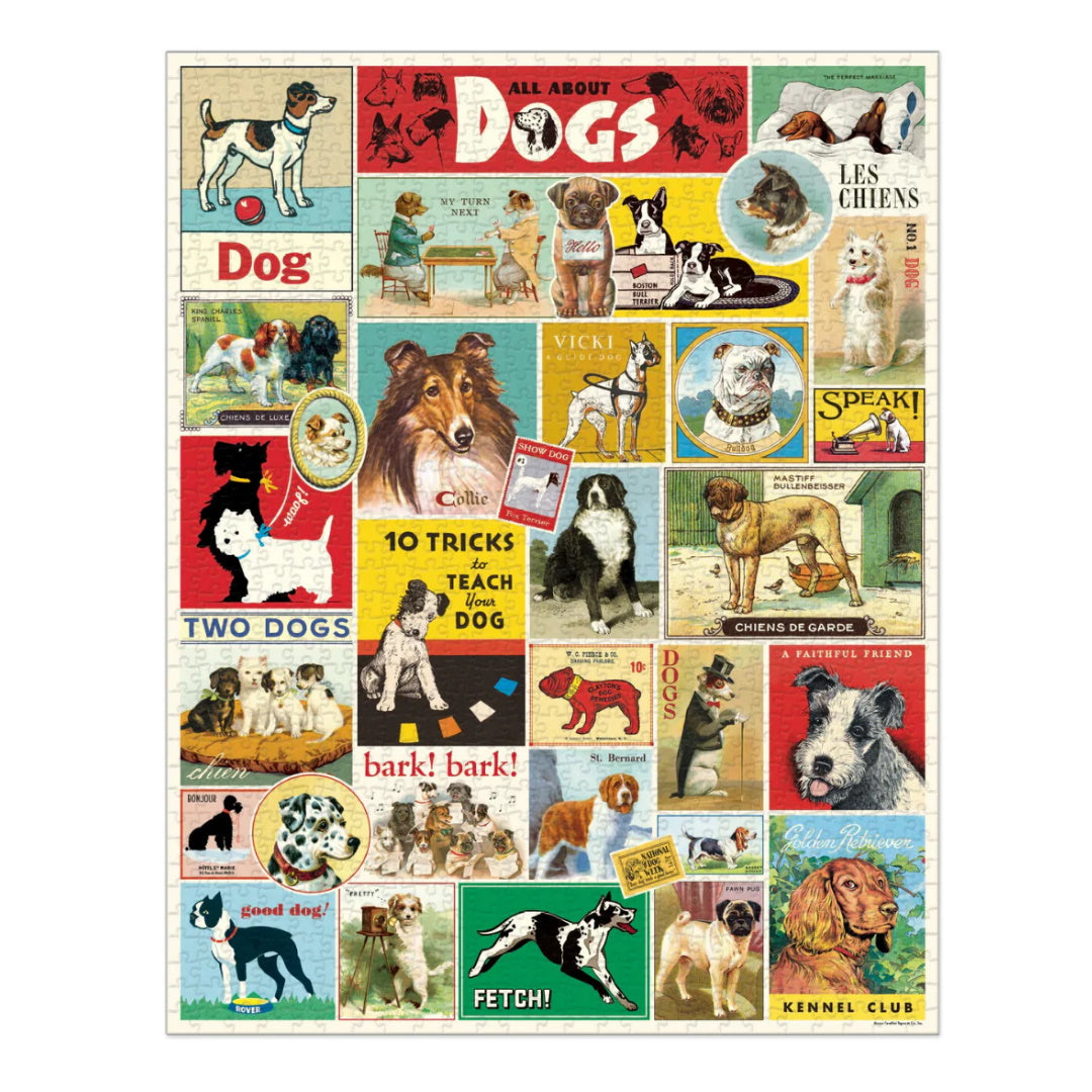 Cavallini Dogs - 1000 Piece Jigsaw Puzzle