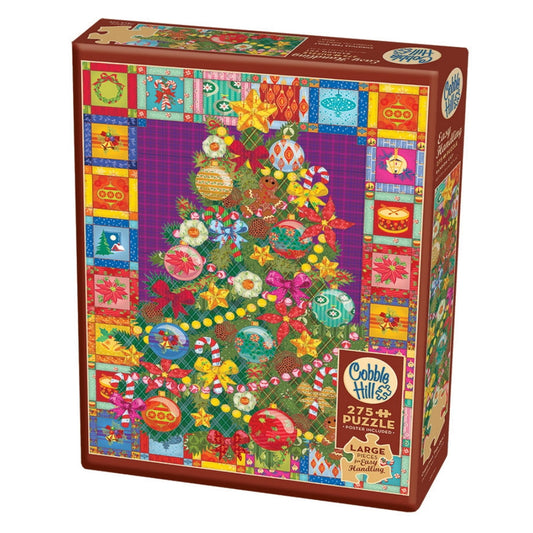Cobble Hill 275 Piece Easy Handling Puzzle - A Christmas Tree Quilt