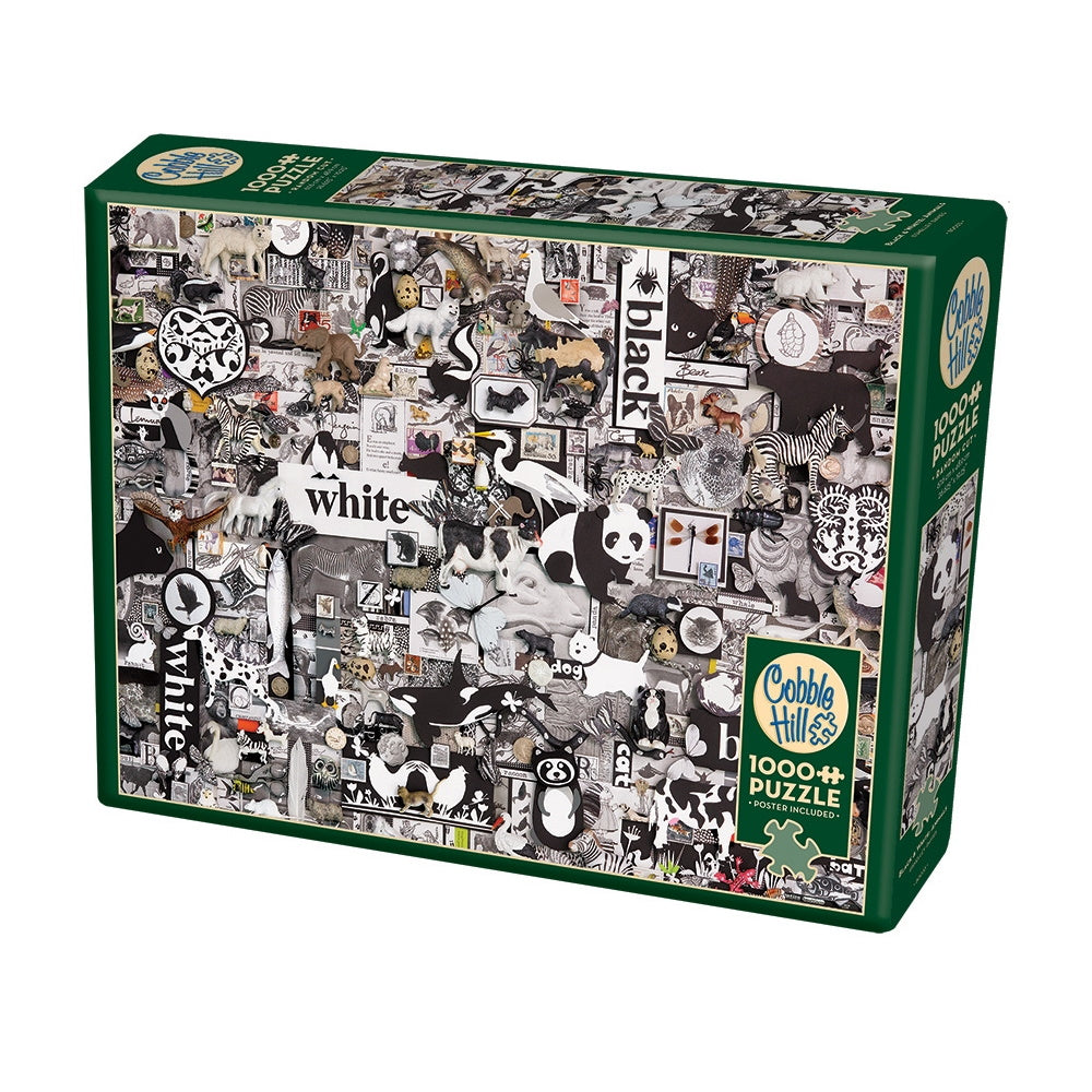 Cobble Hill 1000 Piece Puzzle - Black & White: Animals