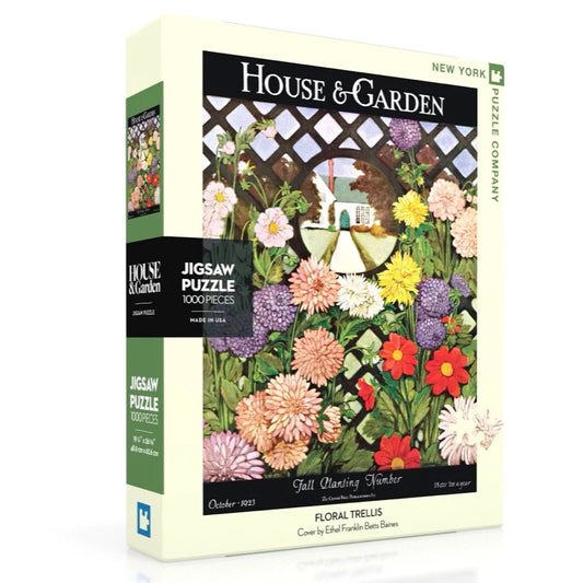 New York Puzzle Company 1000 Piece Puzzle - Floral Trellis