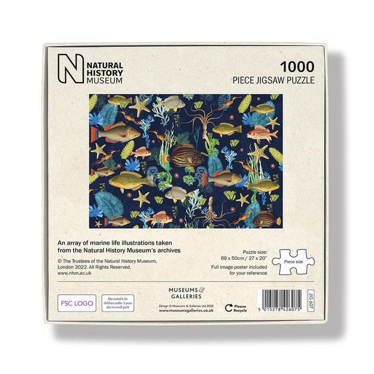 Natural History Museum 1000 Piece Jigsaw Puzzle - An Array of Marine Life