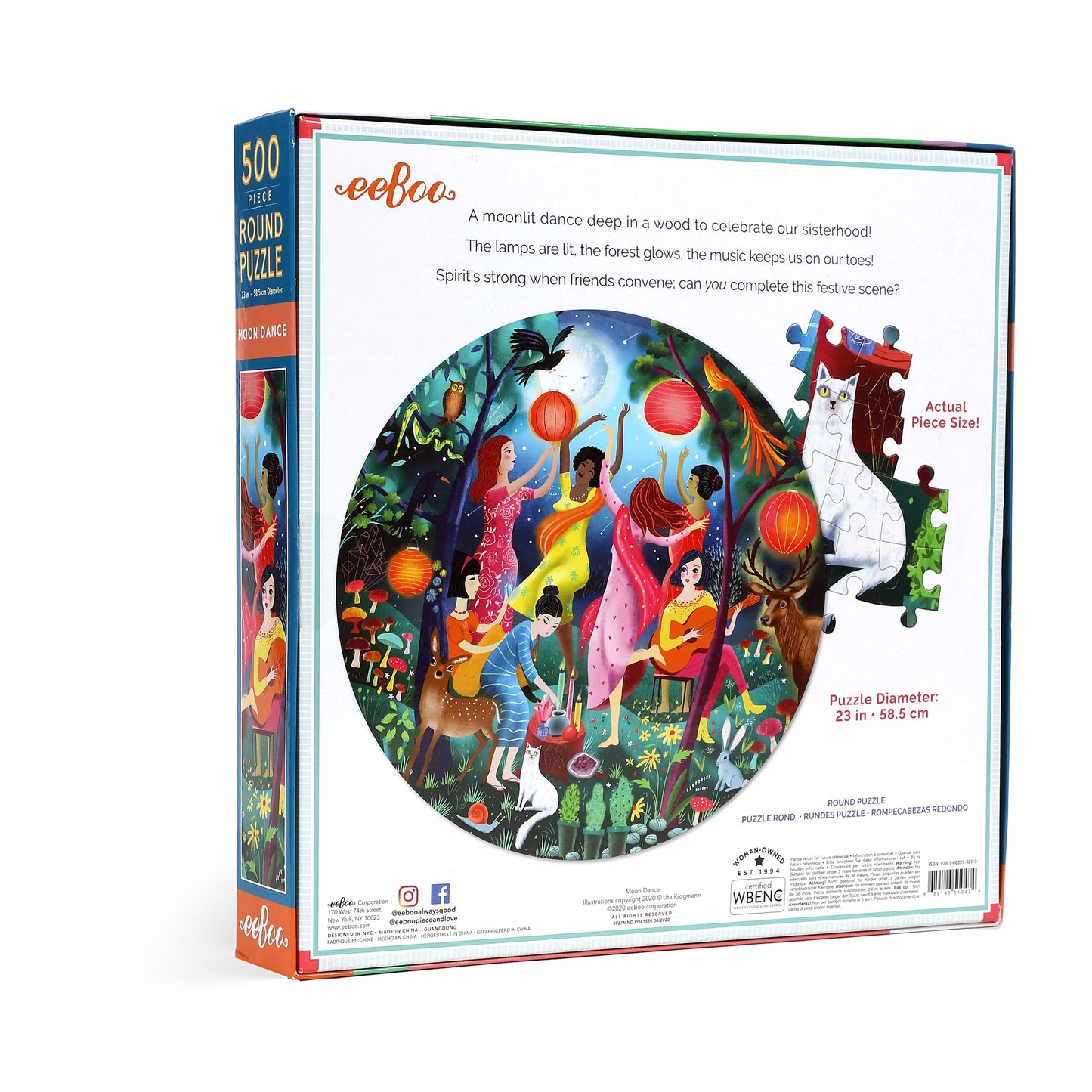 eeBoo Moon Dance 500 Piece Round Puzzle