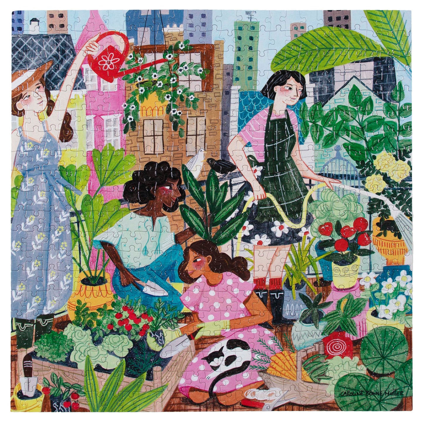 eeBoo Rooftop Garden 500 Piece Puzzle