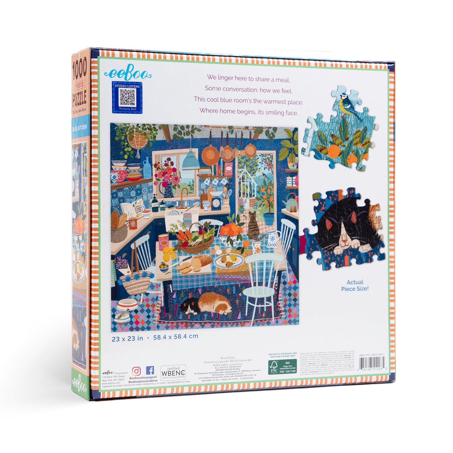 eeBoo Blue Kitchen 1000 Piece Puzzle