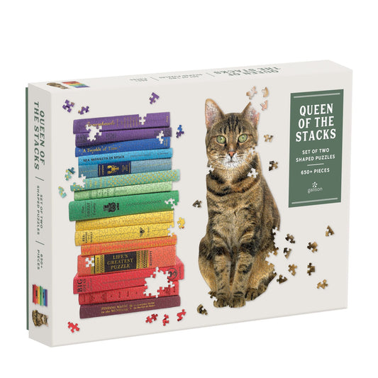 Queen of the Stacks - 2 Shaped Jigsaw Puzzles Set