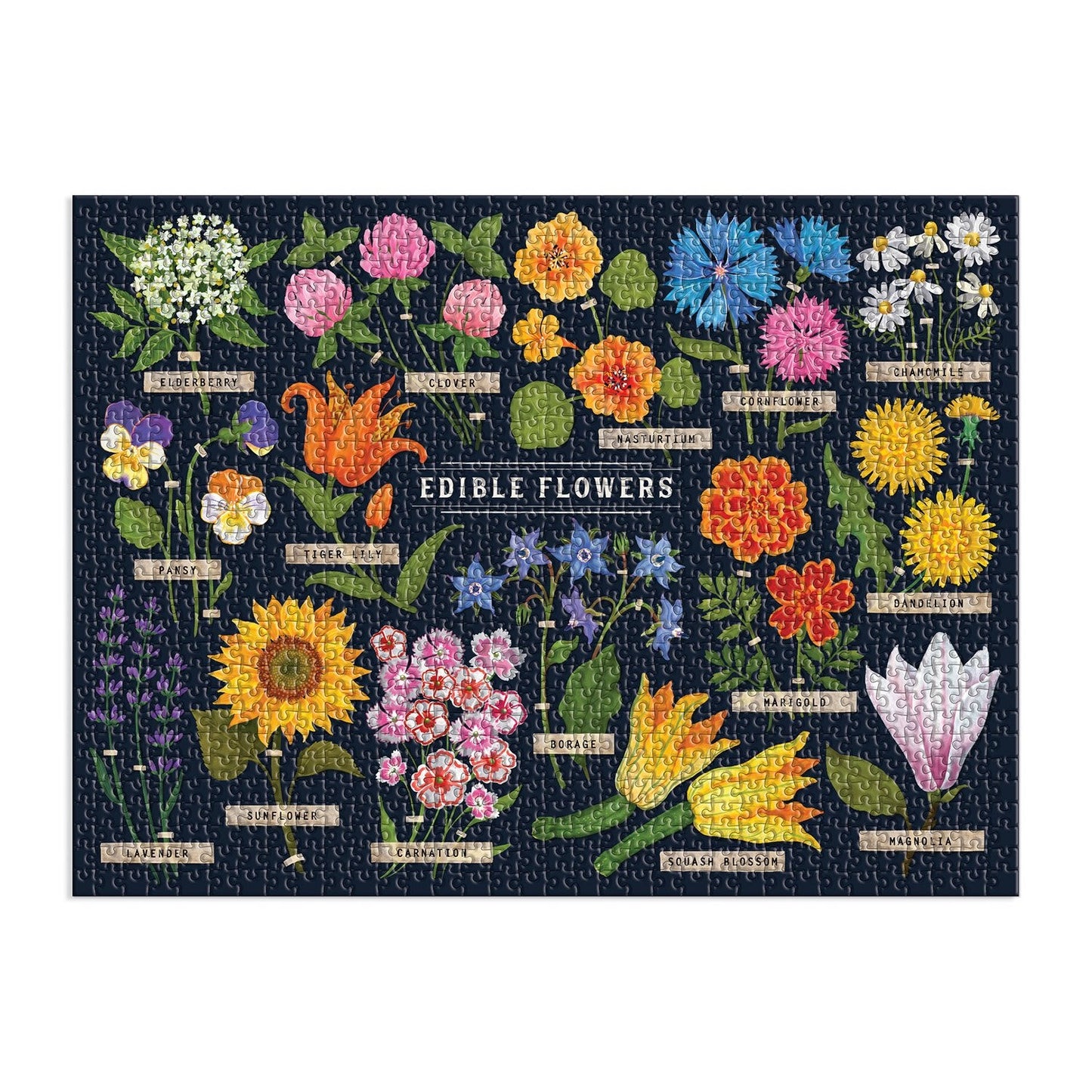 Edible Flowers 1000 Piece Jigsaw Puzzle