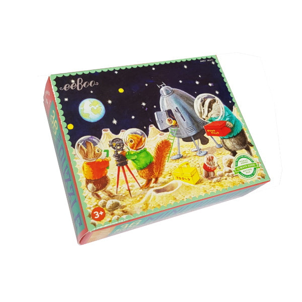 eeBoo On the Moon 36 Piece Mini Puzzle