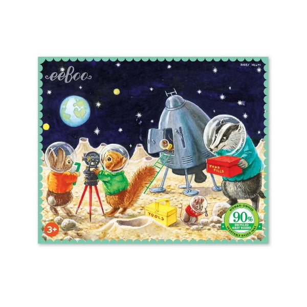 eeBoo On the Moon 36 Piece Mini Puzzle