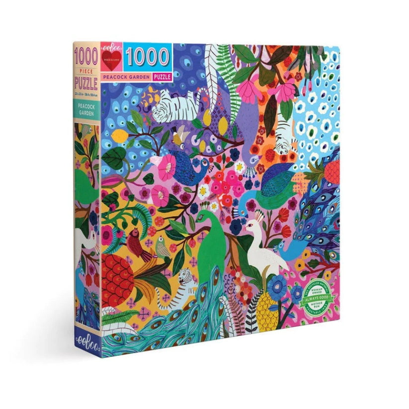 eeBoo Peacock Garden 1000 Piece Puzzle – The Jigstore