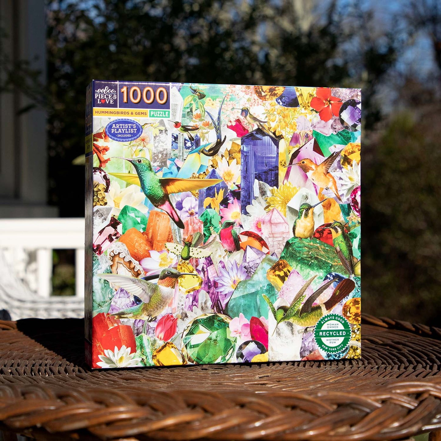 eeBoo Hummingbirds & Gems 1000 Piece Puzzle