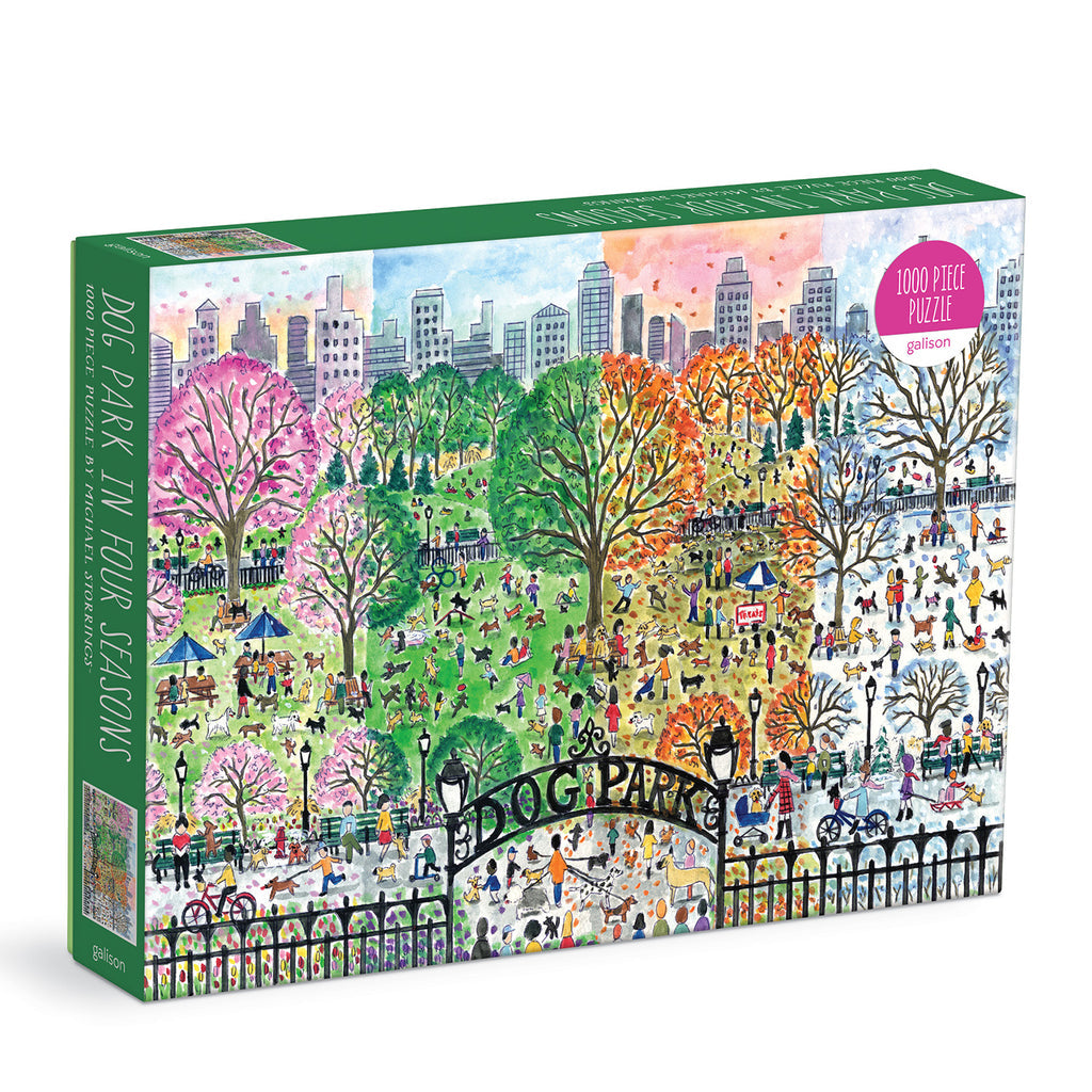 Michael Storrings Dog Park in Four Seasons 1000 Piece Jigsaw Puzzle (Damaged Box)