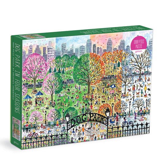Michael Storrings Dog Park in Four Seasons 1000 Piece Jigsaw Puzzle (Damaged Box)