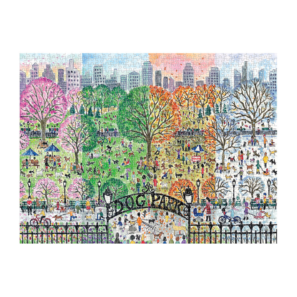 Michael Storrings Dog Park in Four Seasons 1000 Piece Jigsaw Puzzle