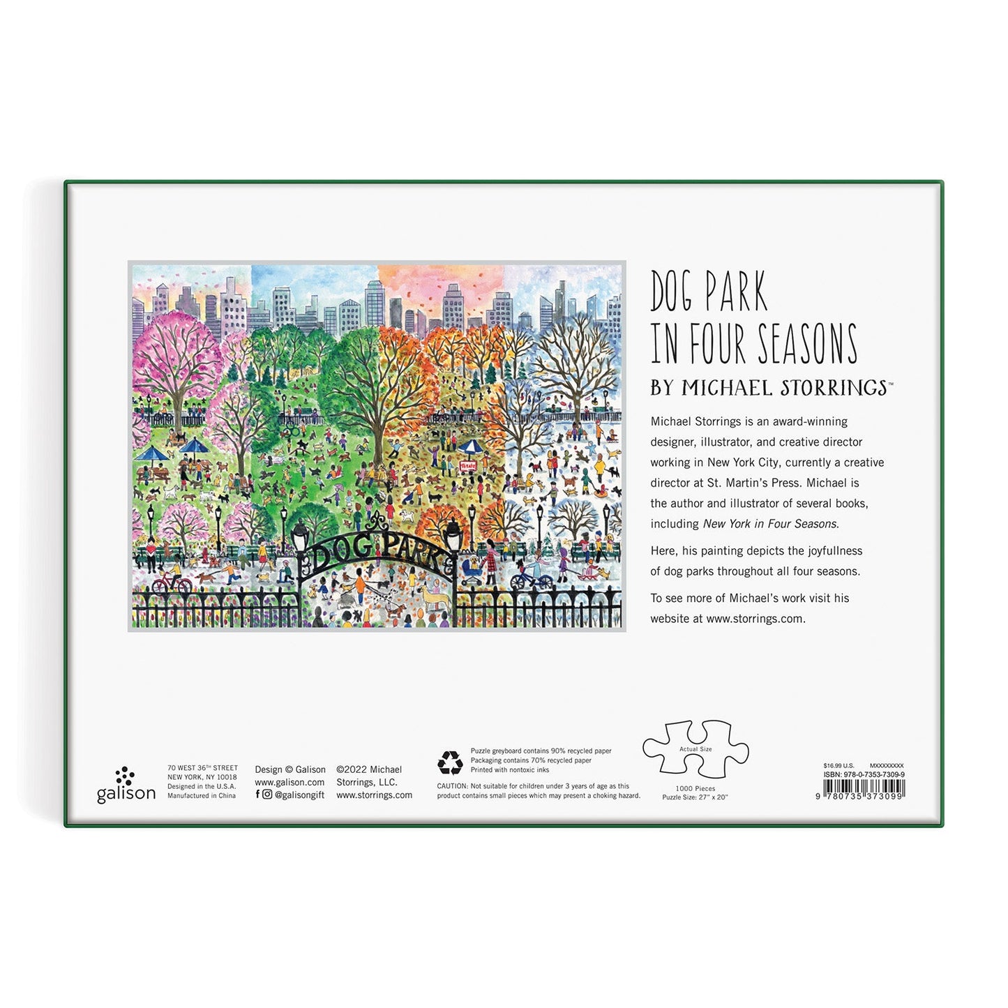 Michael Storrings Dog Park in Four Seasons 1000 Piece Jigsaw Puzzle