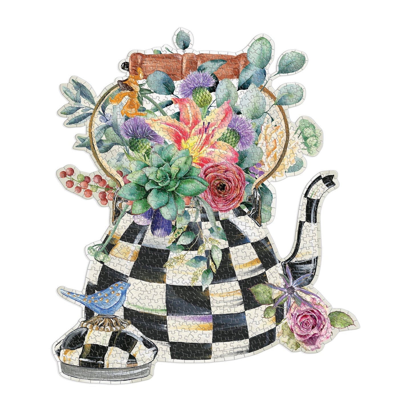 MacKenzie-Childs Blooming Kettle 750 Piece Shaped Jigsaw Puzzle
