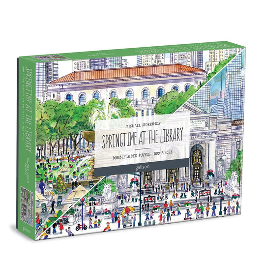 Michael Storrings Springtime at the Library Double-Sided 500 Piece Jigsaw Puzzle