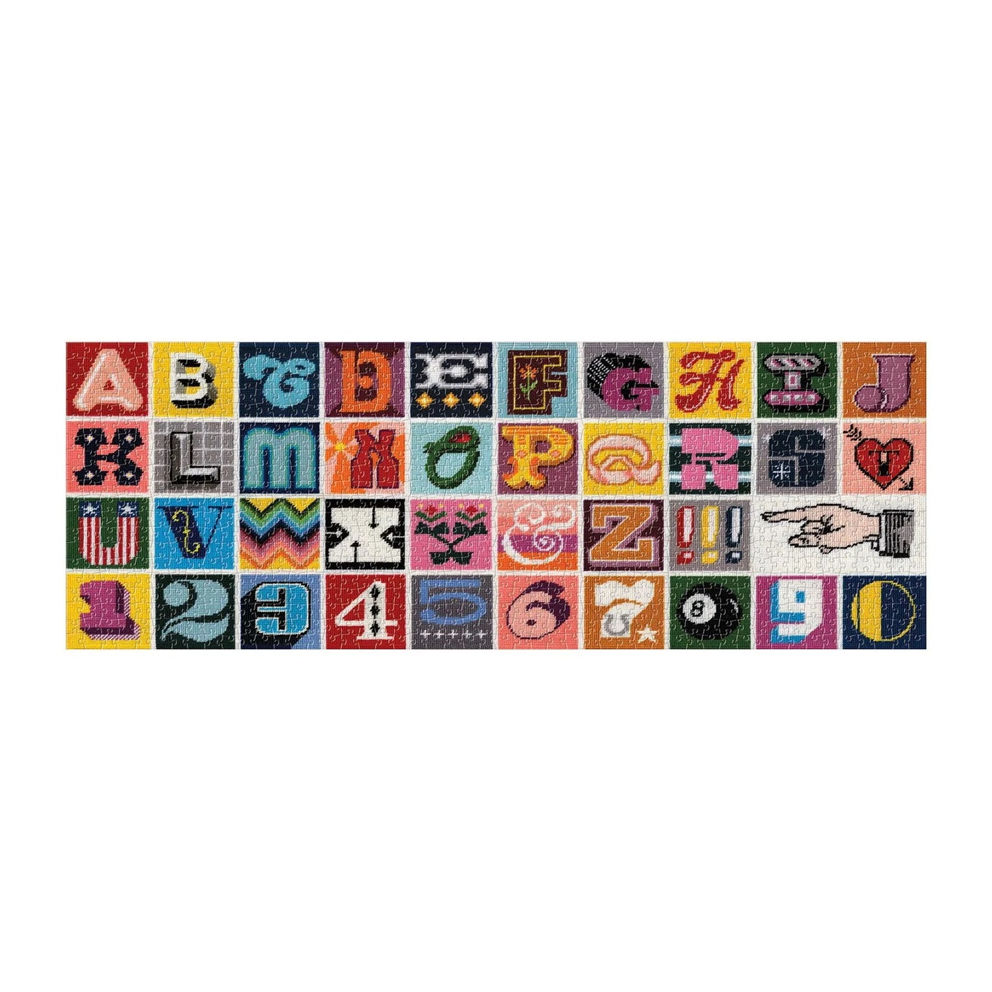 Needlepoint A to Z 1000 Piece Panoramic Jigsaw Puzzle