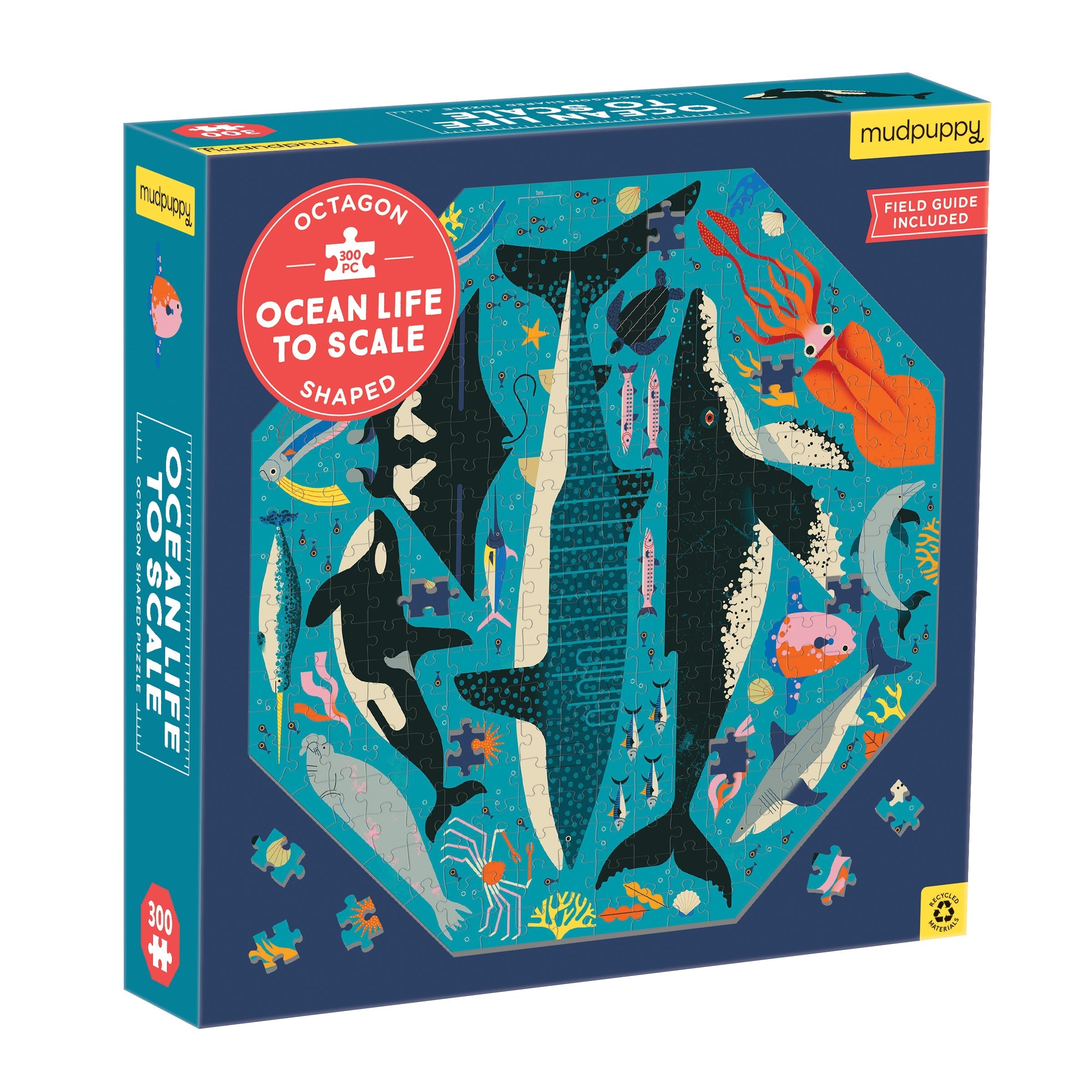 Ocean Life to Scale 300 Piece Octagon Shaped Puzzle – The Jigstore
