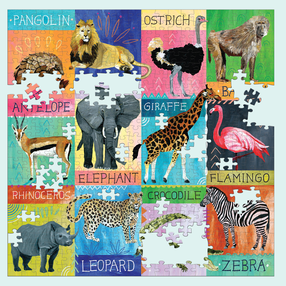 Painted Safari 500 Piece Family Puzzle